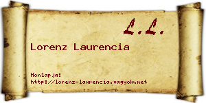Lorenz Laurencia névjegykártya